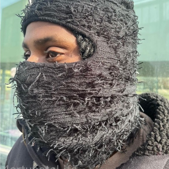 Black Distressed Balaclava - Picture 2 of 2